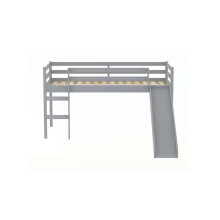 Kids Slide Bed Frame Grey Wood Mid Sleeper 3FT Single 90cm Birlea Frankie Pine