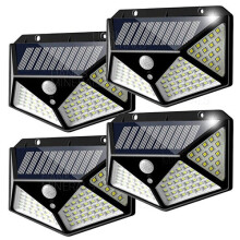 4X100 LED Solar Power Wall Light Outdoor PIR Motion Sensor Garden Lamp