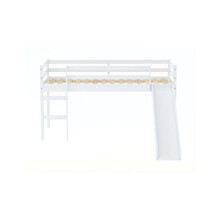Kids Slide Bed Frame White Wood Mid Sleeper 3FT Single 90cm Birlea Frankie Pine