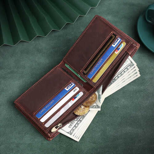 100% Pure Leather Wallet for Men Vintage Leather Italian Leather Wallets Mens