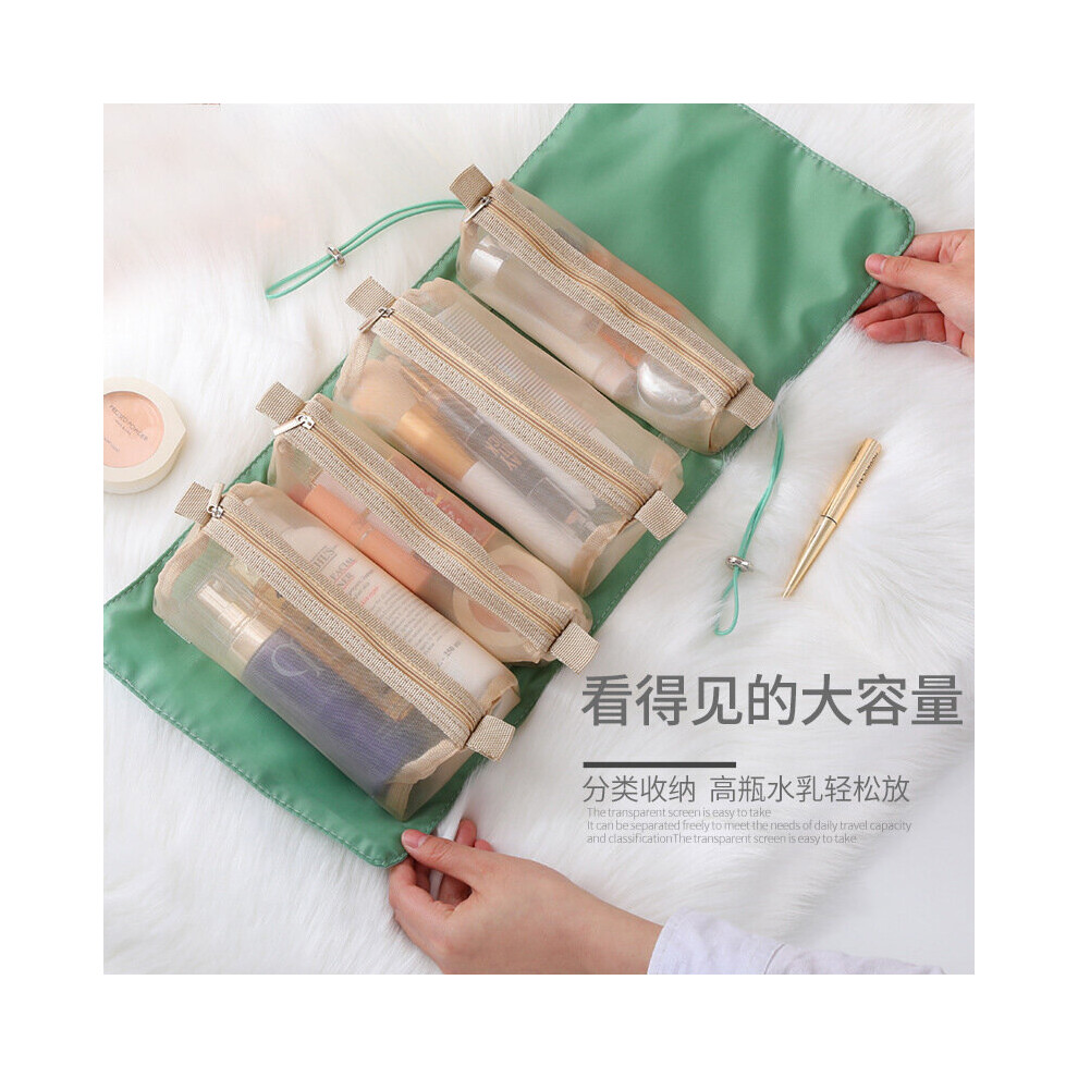 Multicoloured Women Fold Cosmetic Bag With Large Capacity Makeup Brush Storage Bag Waterproof Compartment Travel Makeup Brush Protective Cover