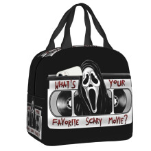 Scream Ghost Killer Insulated Lunch Bag for Women Resuable Scary Movie Halloween Thermal Cooler Bento Box Beach Camping Travel