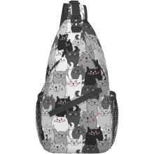 Cat Sling Bag Hiking Travel Backpack Waterproof Adjustable Daypack Crossbody Shoulder Chest Bag For Women Men