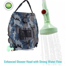 Solar Shower Bag, Detachable Hose, Camouflage Printed Camping Beach Swimming Outdoor Travel Handbag Backpack