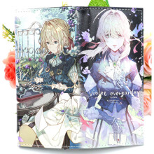 Violet Evergarden Colorful Long Money Clip Anime Cartoon Synthetic Leather Purse with Button