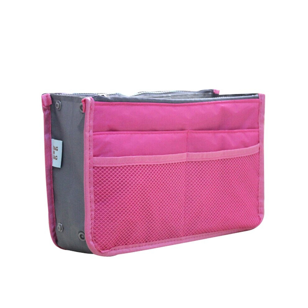 Multicoloured Organizer Insert Bag Women Nylon Travel Insert Organizer Handbag Purse Large Liner Lady Makeup Cosmetic Bag Female Tote