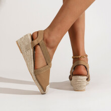 Wedges Shoes for Women Slip On Closed Toe Espadrille Platform Women Sandals Female Summer Top Slingback Shoes Lady