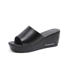 Women Shoes Flip Flops Summer Women Platform Wedges Sandal Thick Bottom Slippers PU Leather Leisure Shoes 35-40