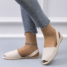 Shoes Sandals Womens Fish Mouth Espadrilles Summer Chunky Holiday Shoes retro Flat sandals beach sandals