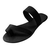 Summer Women's Solid Leather Comfortable Flat Flip Flop Sandals Casual Open Toe Sandals Slippers Shoes Big 43