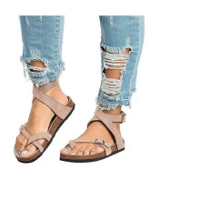 Ladies Platform Shoes Summer Rainbow Clip Toe Flip Flops Rome Style Cork Slippers Anti-skid Beach Women Sandals