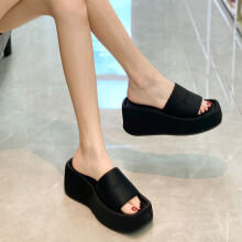 Summer Indoor Sandals Women Shoes Non Slip Slides Flip Flops Female Slides Soft-soled Platform 7.5cm Women Sandals Slippers