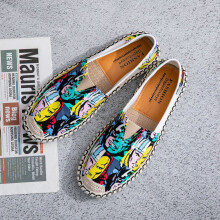 Spring Summer Men Causal Sneakers Shoes Peas Flax Cloth Flat Light Loafers Comfortable Soft Breathable Slip On Espadrilles