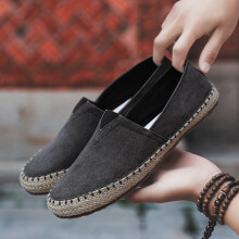 High Espadrilles Footwear Men's Flat Canvas Shoes Hemp Lazy Flats for Men Moccasins Male Loafers Driving Shoes