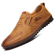 Leather Shoes Men's Casual Shoes Leather Men's Leather Shoes Soft Cowhide Breathable Business Men's Shoes Peas Shoes Men