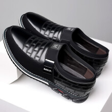 Men Casual Leather Shoes Business Formal Low Top Solid Round Flat Direct Selling