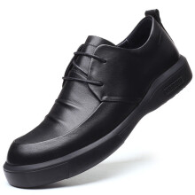Men Casual Dress Shoes Men Leather Shoes Casual Dress Shoes Low Top Round Toe Non-Slip Spring Shoes for Men
