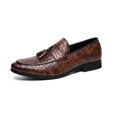 Men Pointed Toe Shoes Formal Flats Loafers Soft Leather Business Comfortable Casual Low-Top