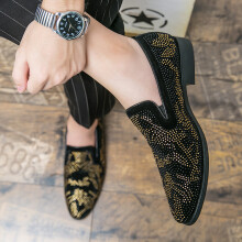 Rhinestone Mens Loafers Shoes Denim And Metal Sequins High Casual Men Shoes Zapatos Hombre