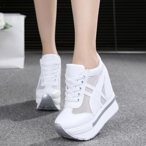 Women's Swing Wedge Sneakers - Breathable Platform Shoes With Floral Print For Walking And Exercise