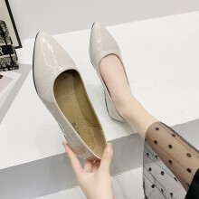 Convenient Ladies Professional Flat Shoes Pointed European Style Women Patent Leather Boat Shoes Women's Shoes