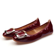 Patent Leather Casual Boat Shoes for Woman Loafers Flat Shoes Women Slip on Shoes Women Square Toe
