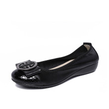 Women Cow Leather Flat Boat Shoes High Low-top Slip-on Shoes Woman Loafers Plus Size Ladies Casual Shoes