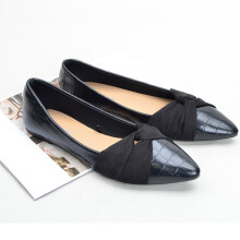 Spring Summer Shoes Woman French Ladies Flats PU Bow-Knot Espadrilles Shoes Pointed Toe Flats Shoes Overshoes 36-41 UK3-8