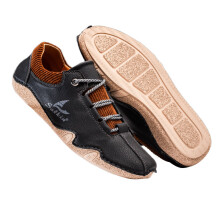 Leather Men Casual Shoes Breathable Slip on Driving Shoes