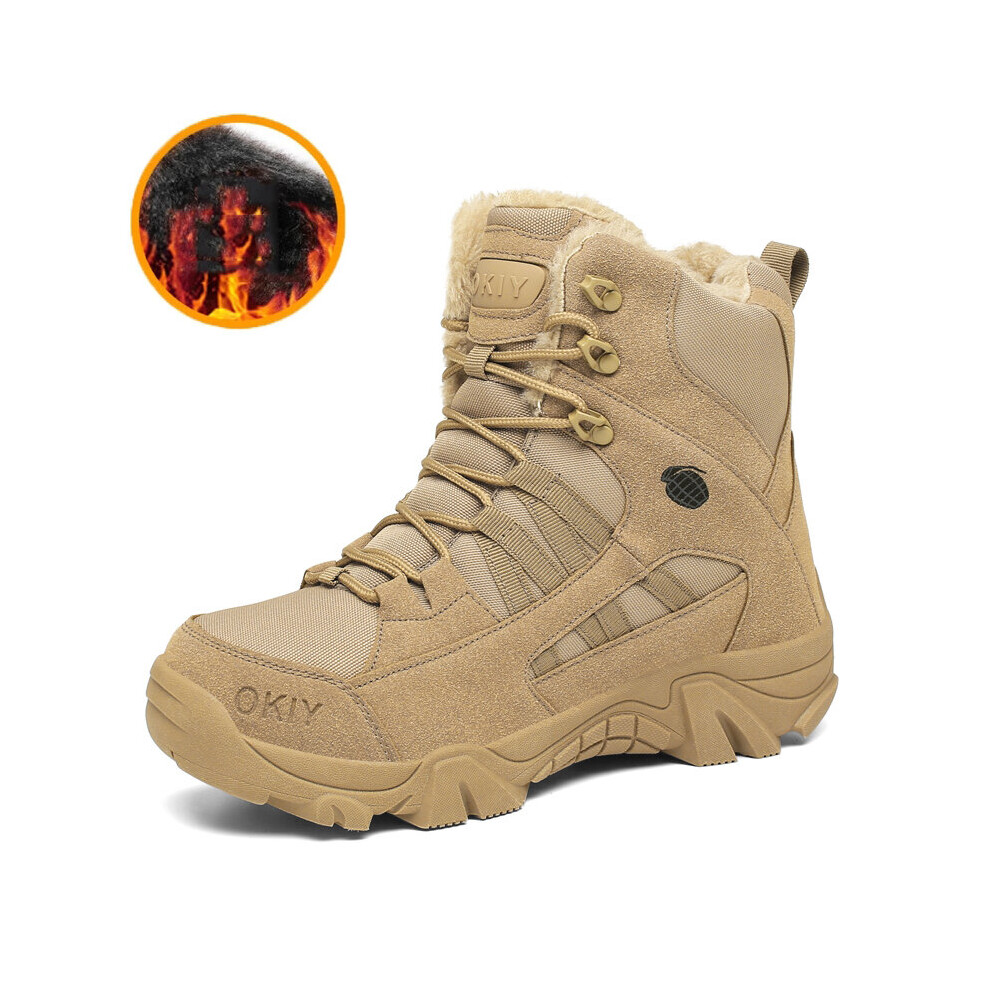 Men's Military Boot Combat Mens Ankle Boot Tactical Big Size 46 Warm Fur Army Boot Male Shoes Work Safety Shoes Motocycle Boots 885660606171