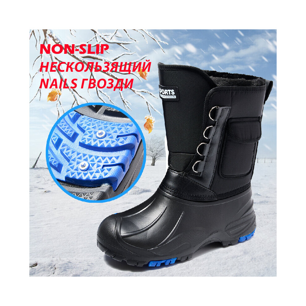 Winter Men's Outdoor Work Boots Warm Waterproof Mid-barrel Snow