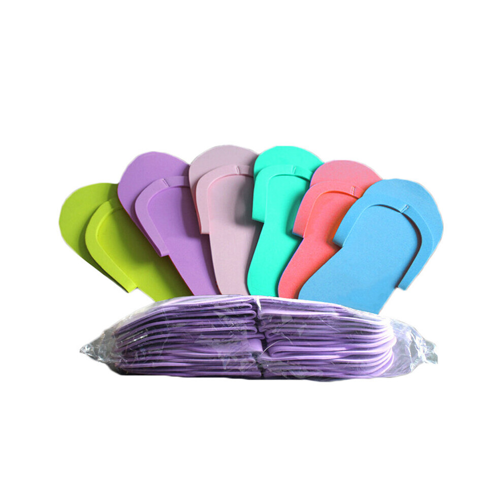 Multicoloured 12 Pair Disposable Foam Slippers High Foam Pedicure Slippper For Salon Spa Pedicure Flip Flop Tools Spa Pedicure Sandals
