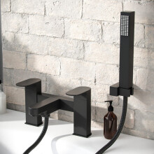 Luxury Bath Filler Tap Shower Mixer with Handset Kit Matte Black | Kento