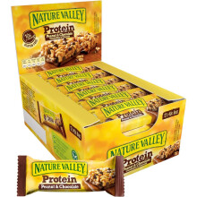 Nature Valley Protein Bars, Peanut & Chocolate, 12x40g – High-Protein, Gluten-Free Snack with 20% Daily Protein, No Artificial Flavours