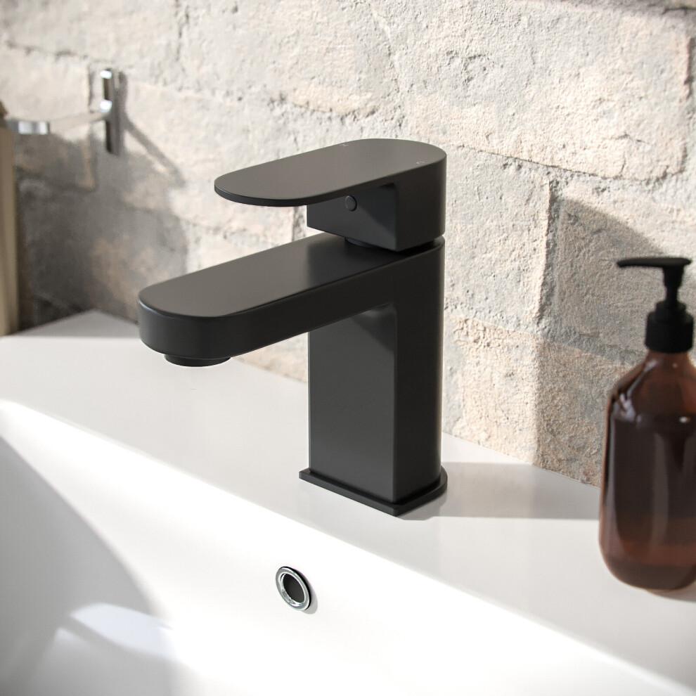 Cloakroom Mono Basin Sink Mixer Tap Matte Black Brass Faucet | Kento