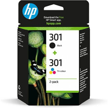 KASSMA HP N9J72AE 301 Original Ink Cartridges, Black and Tri-Colour, Multipack