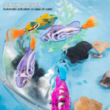 Electric Fish Cat Interactive Toy with Light Water Swimming Robot Fish Pet Toy