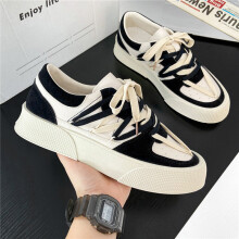 Chunky Sneakers Men Canvas Shoes Mixed Colors Breathable Mens Casual Shoes Men Vulcanize Shoes
