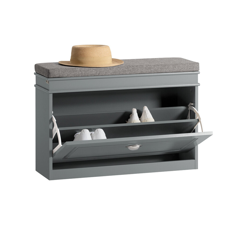 SoBuy FSR82-L-HG, Shoe Bench Shoe Rack Shoe Cabinet with Seat Cushion