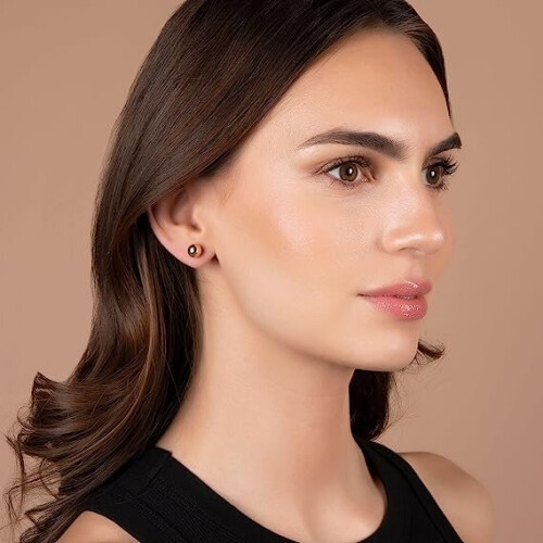 (4MM, GOLD) Premium 14K Gold Ball Stud Earrings 2