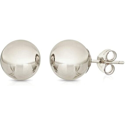 (5MM, WHITE) Premium 14K Gold Ball Stud Earrings
