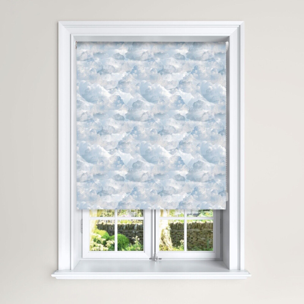 (120 Cm Width X 140 Cm Drop, Blue) Kids Blackout Roller Blinds Clouds Blue & Pink Windows Child Safety Blue,Pink Lister Cartwright