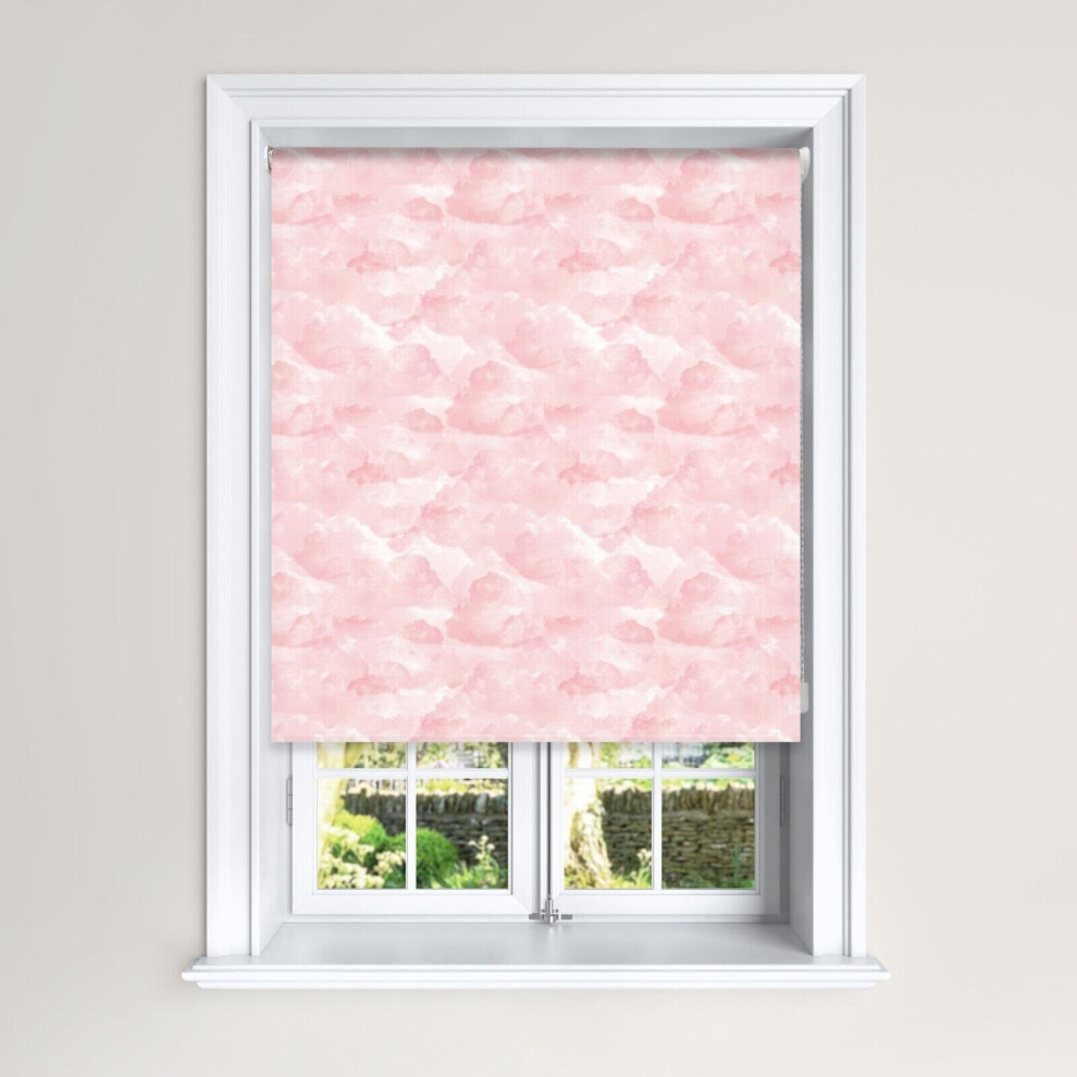 (90 Cm Width X 140 Cm Drop, Pink) Kids Blackout Roller Blinds Clouds Blue & Pink Windows Child Safety Blue,Pink Lister Cartwright