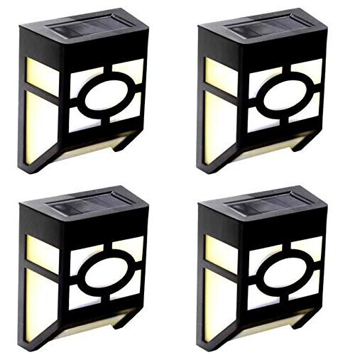 4 Pack Security Wall Light Solar LED Black Square Wall Lights 2