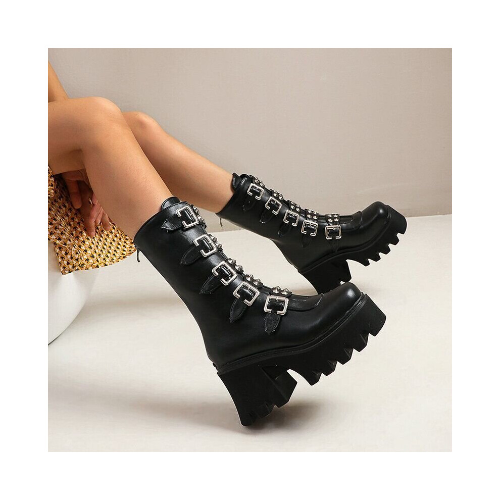 Punk Gothic Platform Boots Nightclub Model Catwalk Cosply Thick