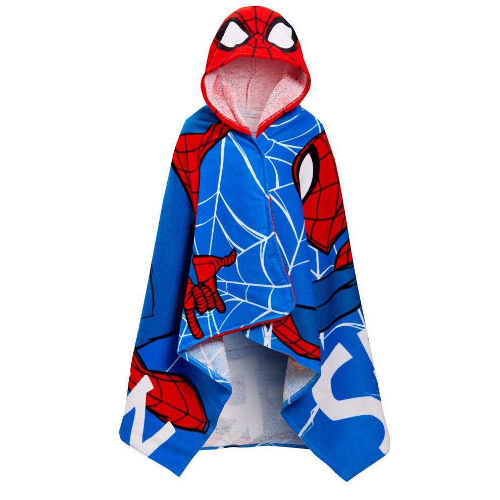 (One Size) Spiderman Hooded Towel Avengers Poncho Kids Beach Towel Bath Towel Swimming Wrap