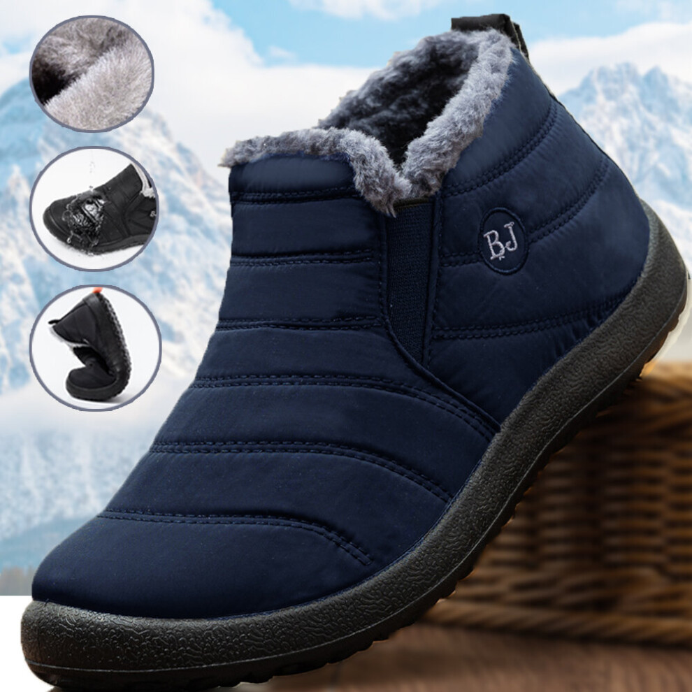 Men Boots Waterproof Winter Boots Lightweight Snow Boots Warm Fur Men Shoes Plus Size 47 Unisex Ankle Boots Slip on Casual Shoes on OnBuy