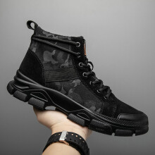 Camouflage Shoes for Men Spring Lace Up Outdoor Male Booties Platform Desert Military Boots Men's Ankle Boots