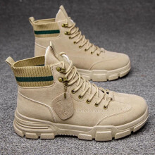 Men Boots Leather Waterproof Lace Up Military Boots Men Winter Ankle Lightweight Shoes for Men Winter Casual Non Slip