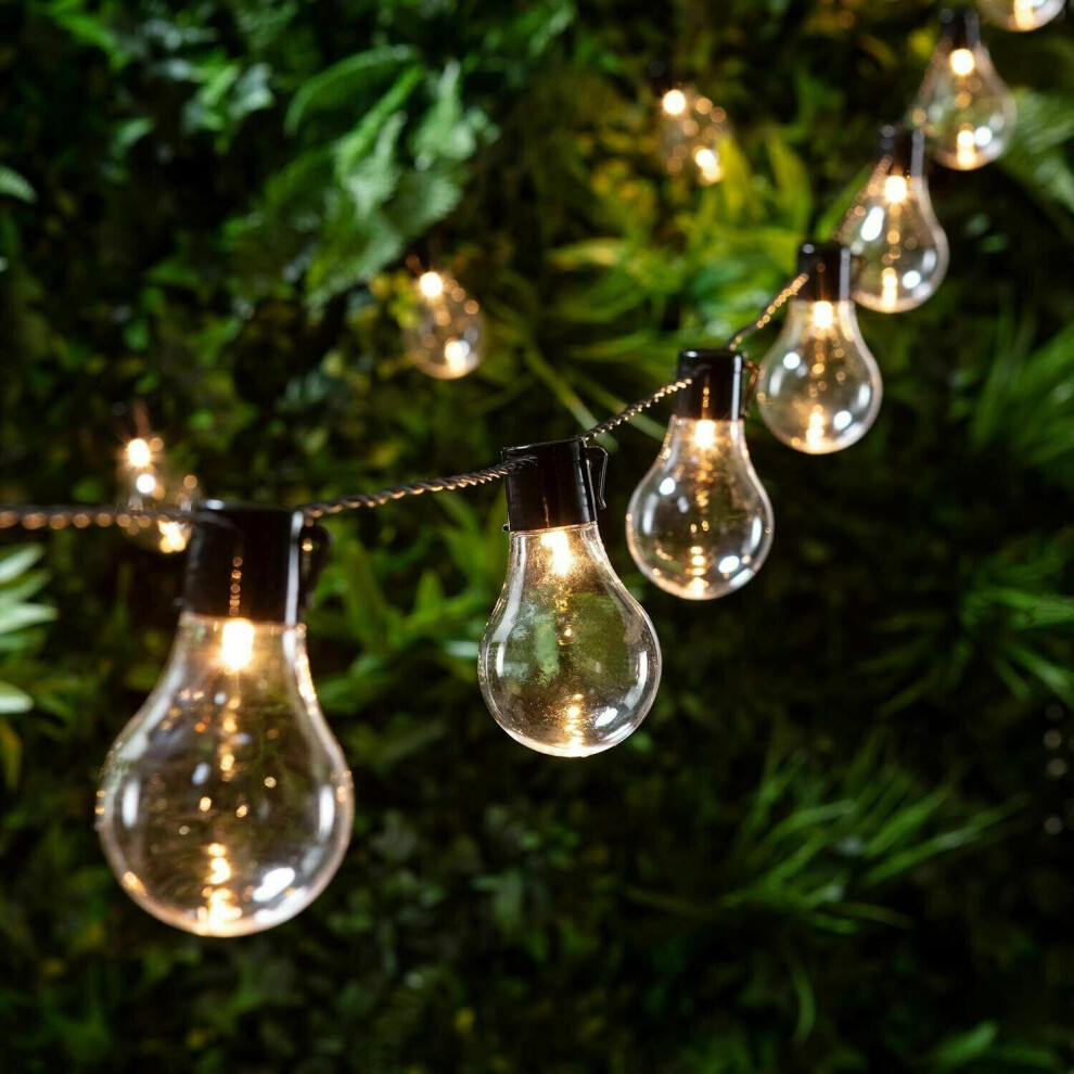 Retro Solar String Lights Outdoor Garden LED Festoon Party Globe Bulbs